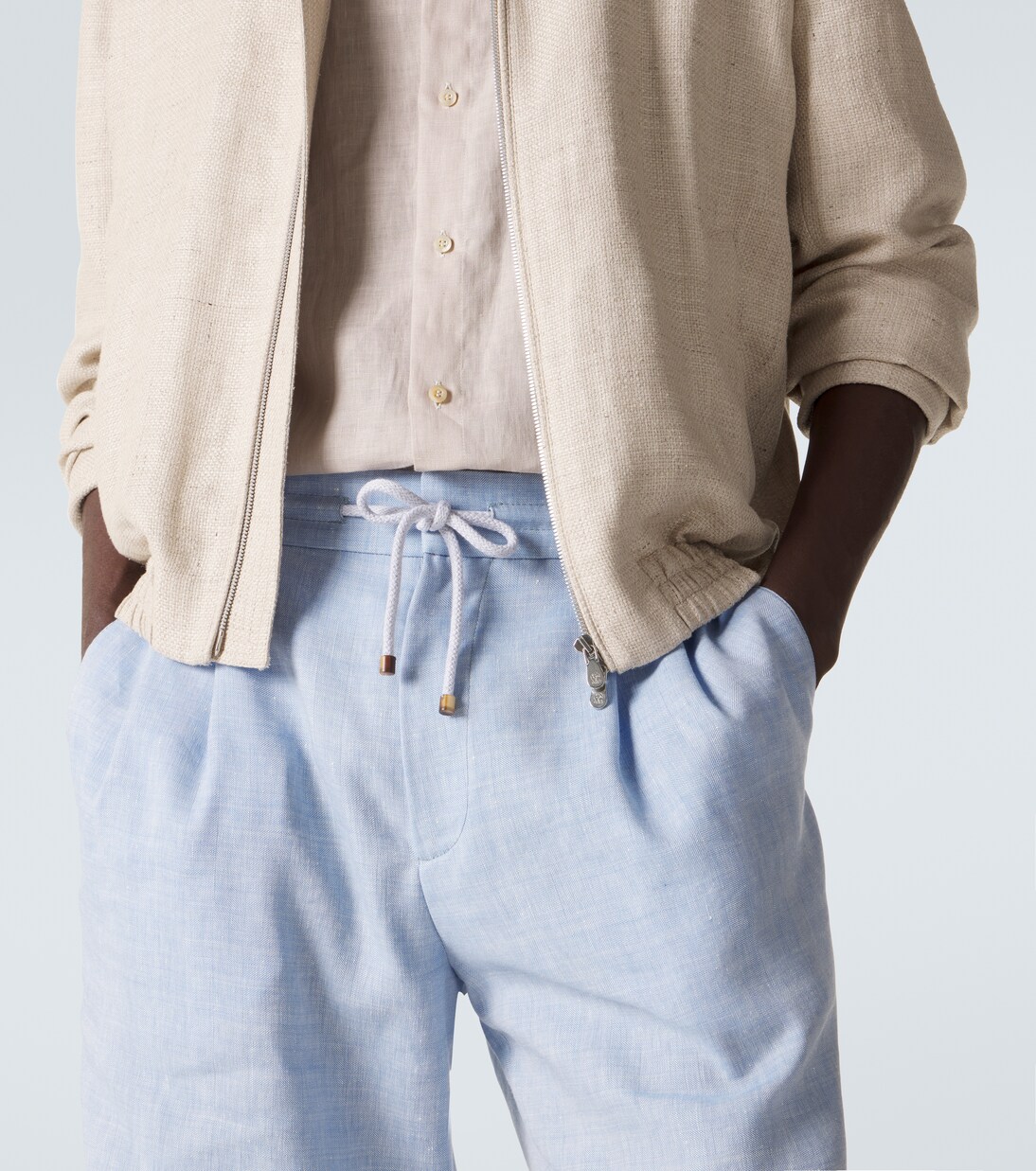 Bermuda-Shorts aus Leinen und Wolle | Brunello Cucinelli