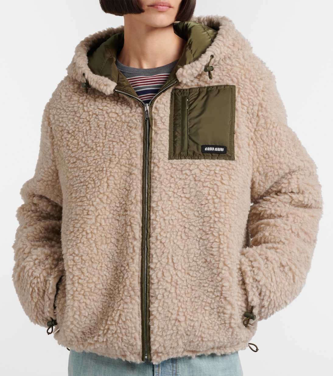 Daunenjacke aus Teddyfleece | Miu Miu