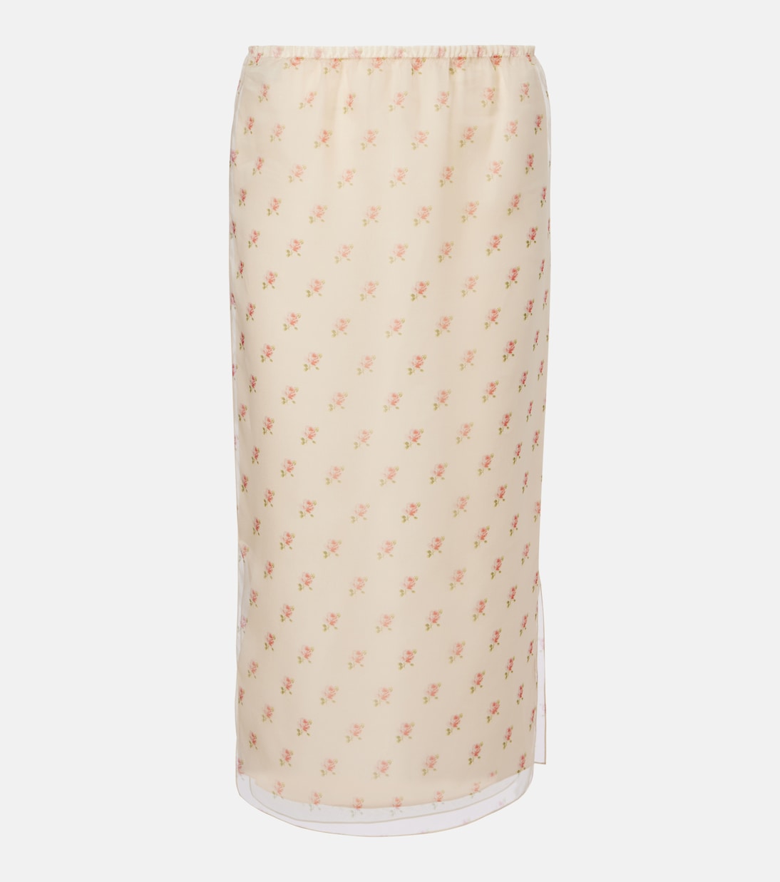 Sydni floral silk organza slip skirt | Khaite