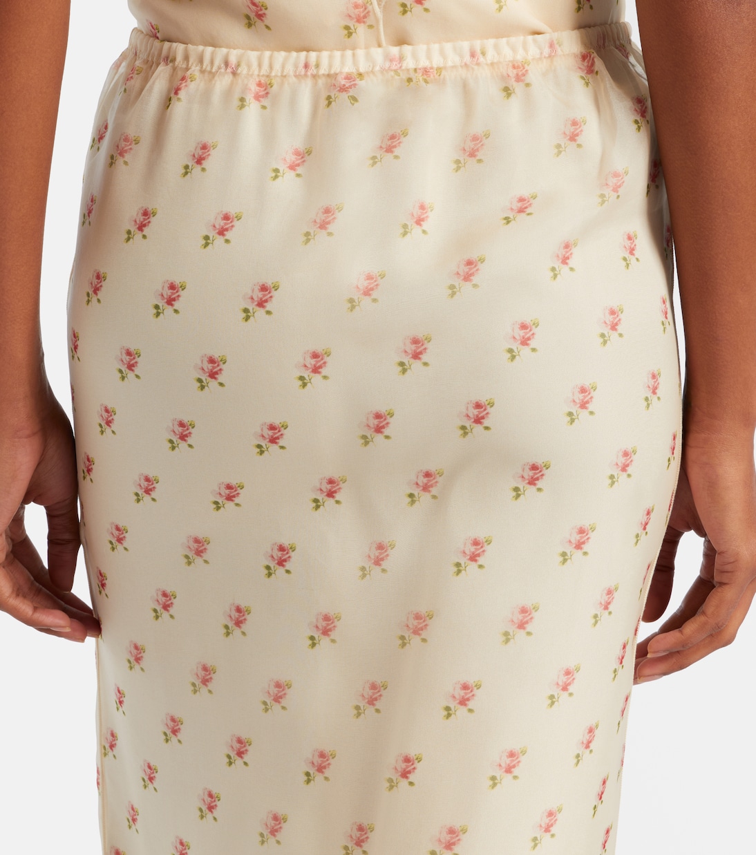 Sydni floral silk organza slip skirt | Khaite