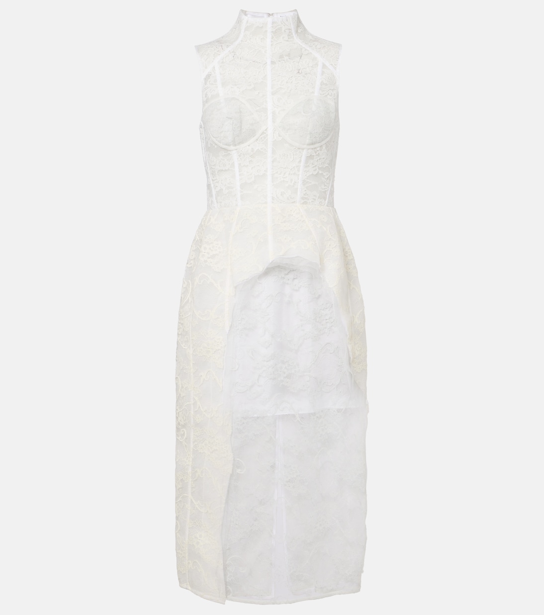 Robe corset en dentelle de coton mélangé à motif floral | Acne Studios