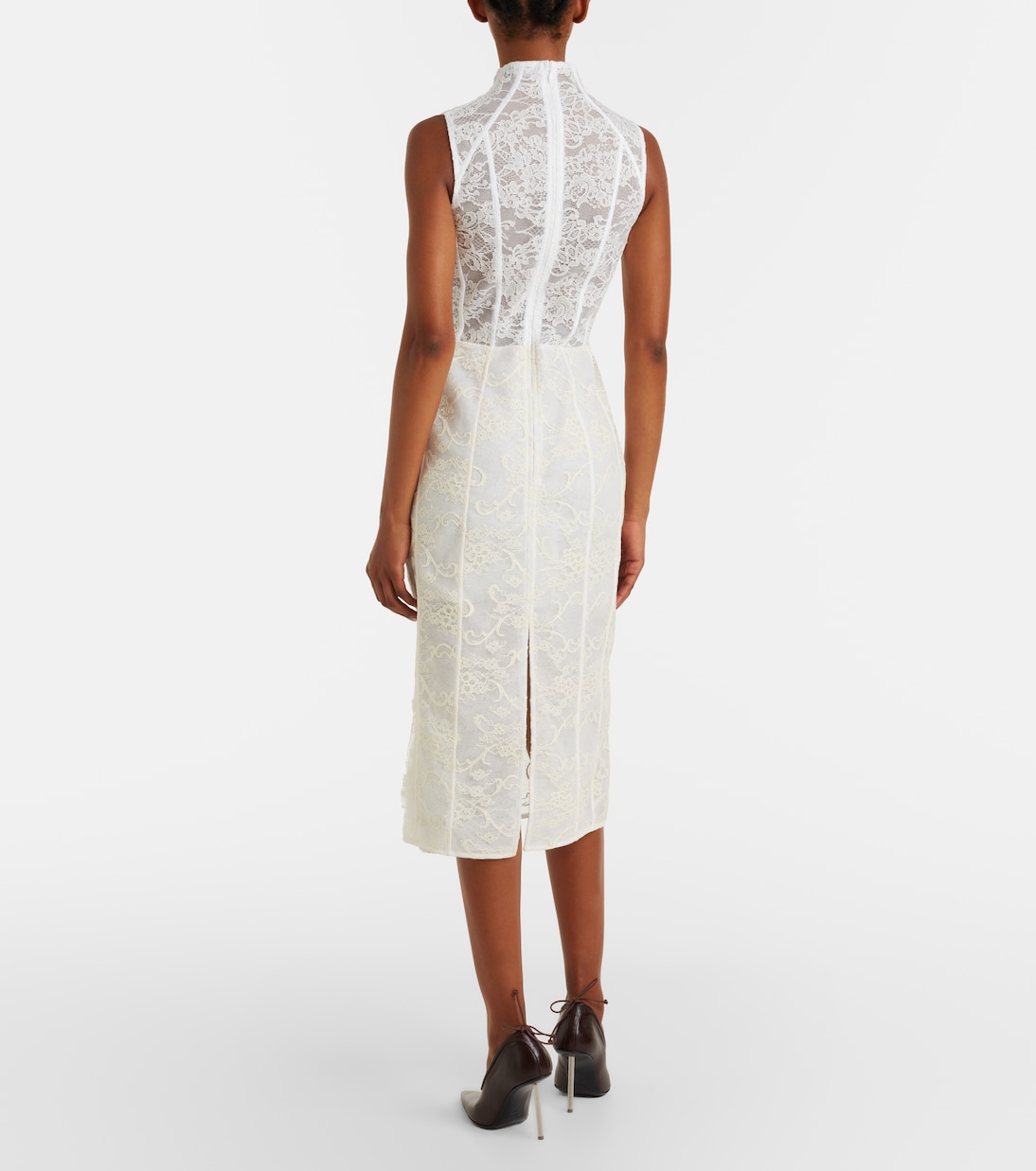 Robe corset en dentelle de coton mélangé à motif floral | Acne Studios