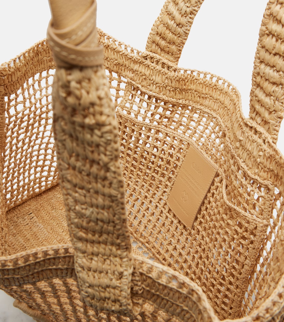 Tote Summer Banana Medium East-West de rafia | Chloé