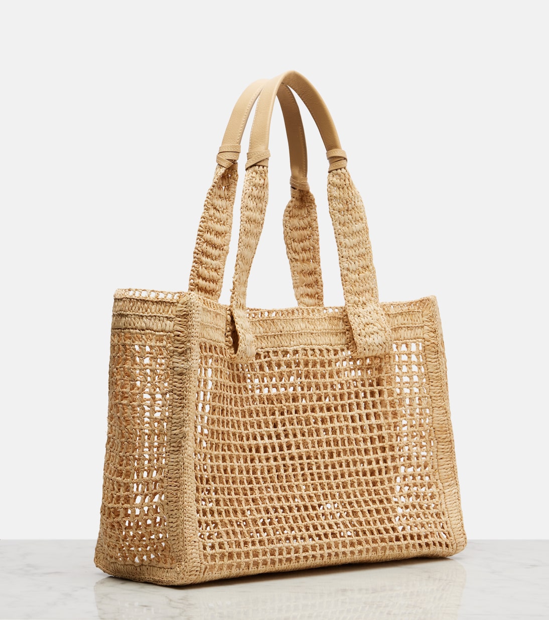 Tote Summer Banana Medium East-West de rafia | Chloé
