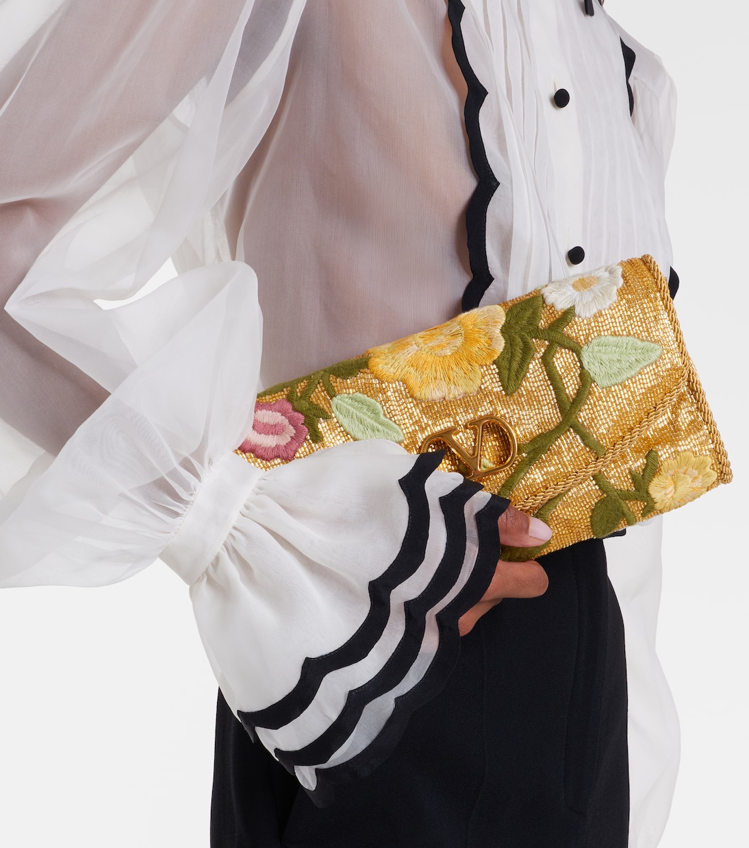 DeVain Small beaded floral shoulder bag | Valentino Garavani