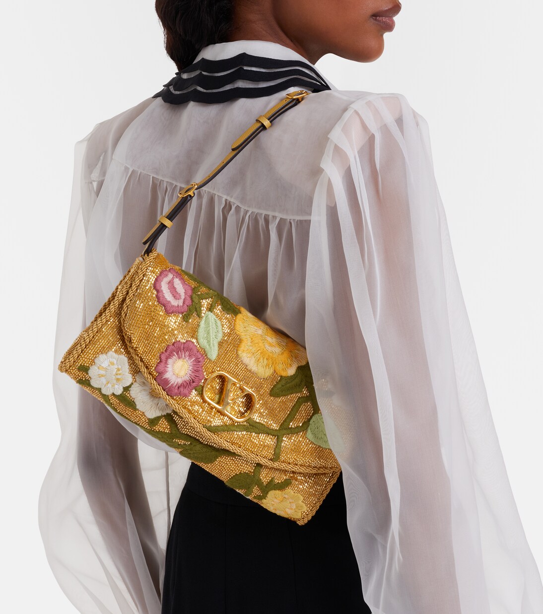 DeVain Small beaded floral shoulder bag | Valentino Garavani