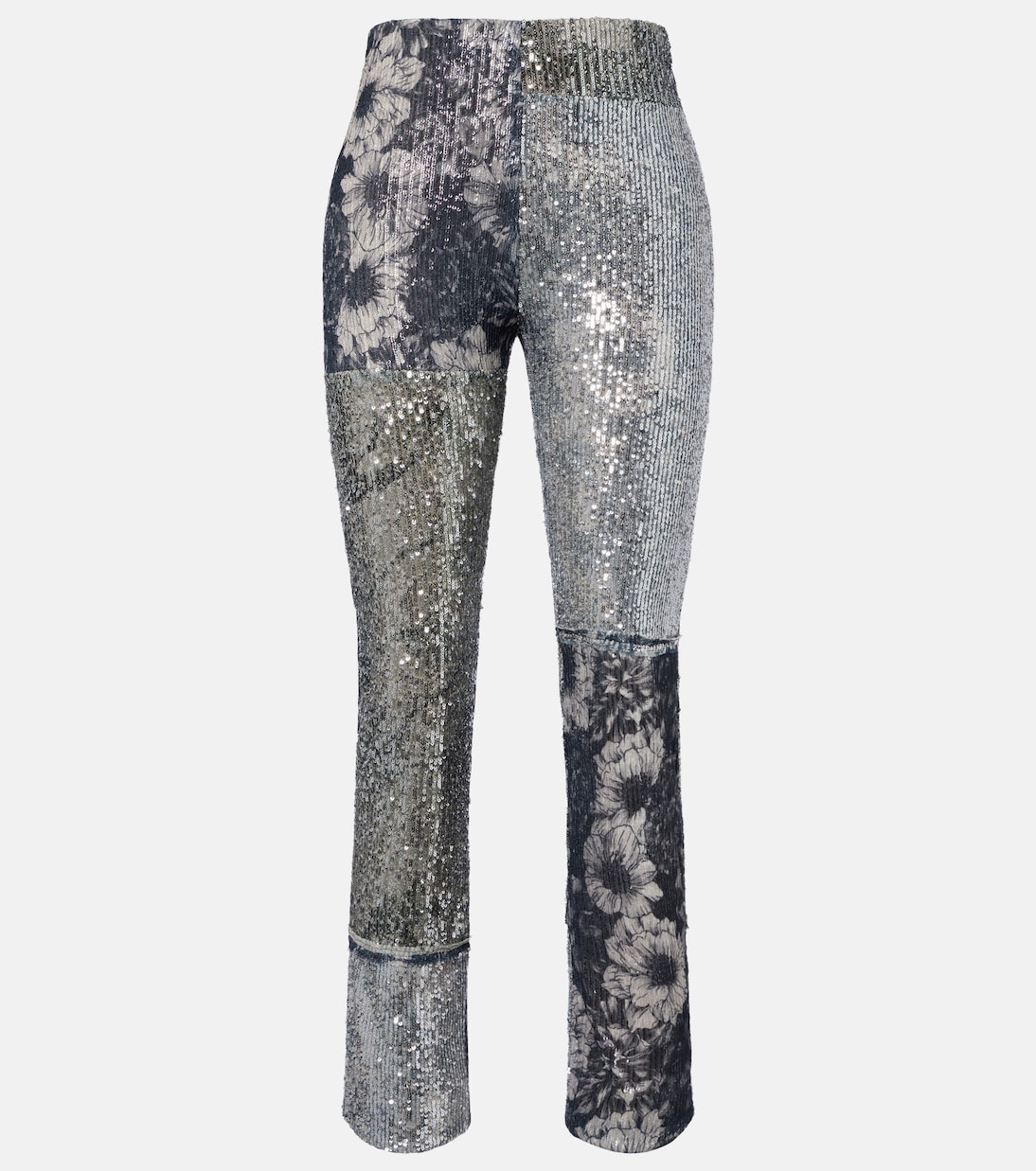 Sequined patchwork slim pants | Maison Margiela