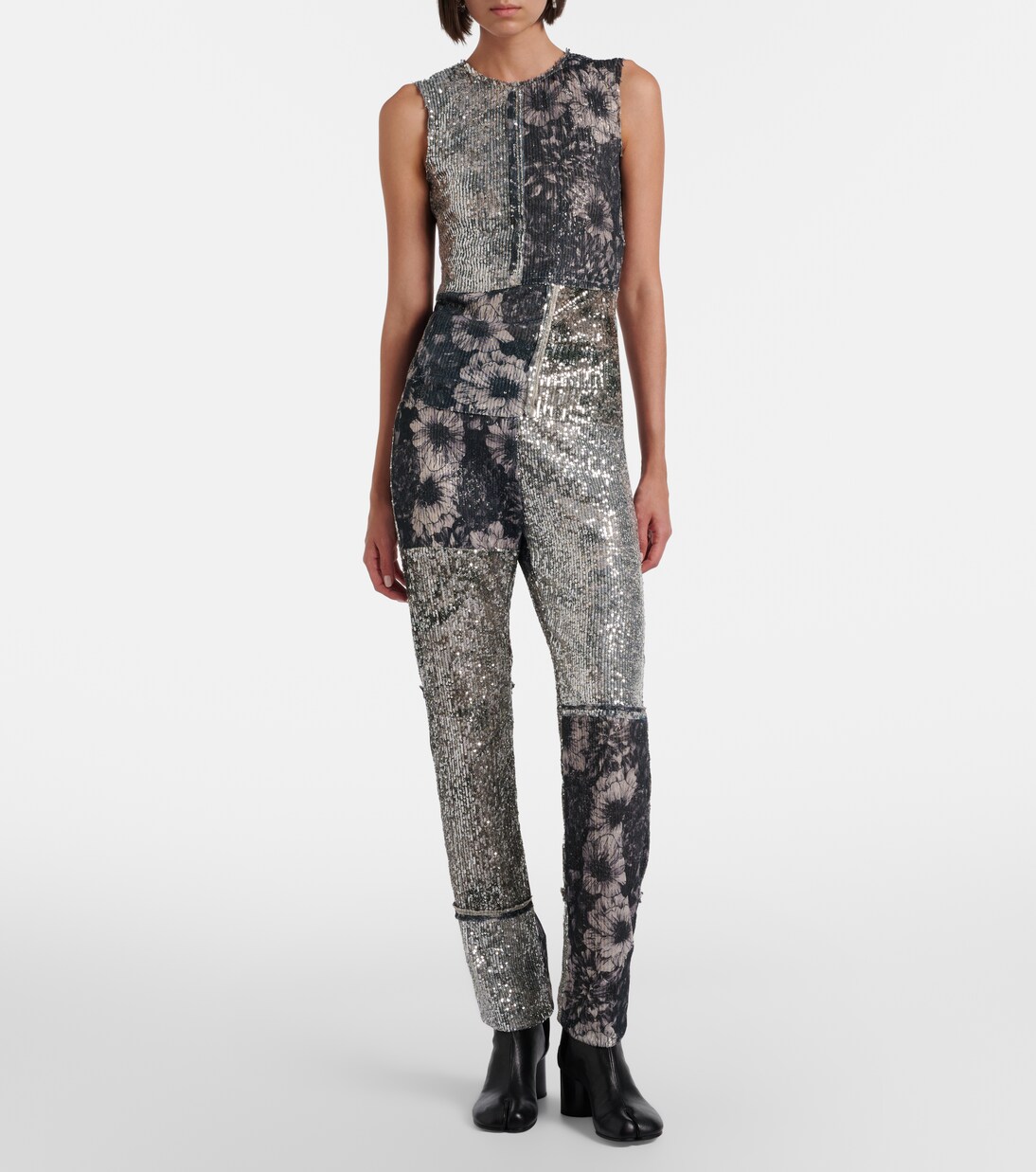 Sequined patchwork slim pants | Maison Margiela
