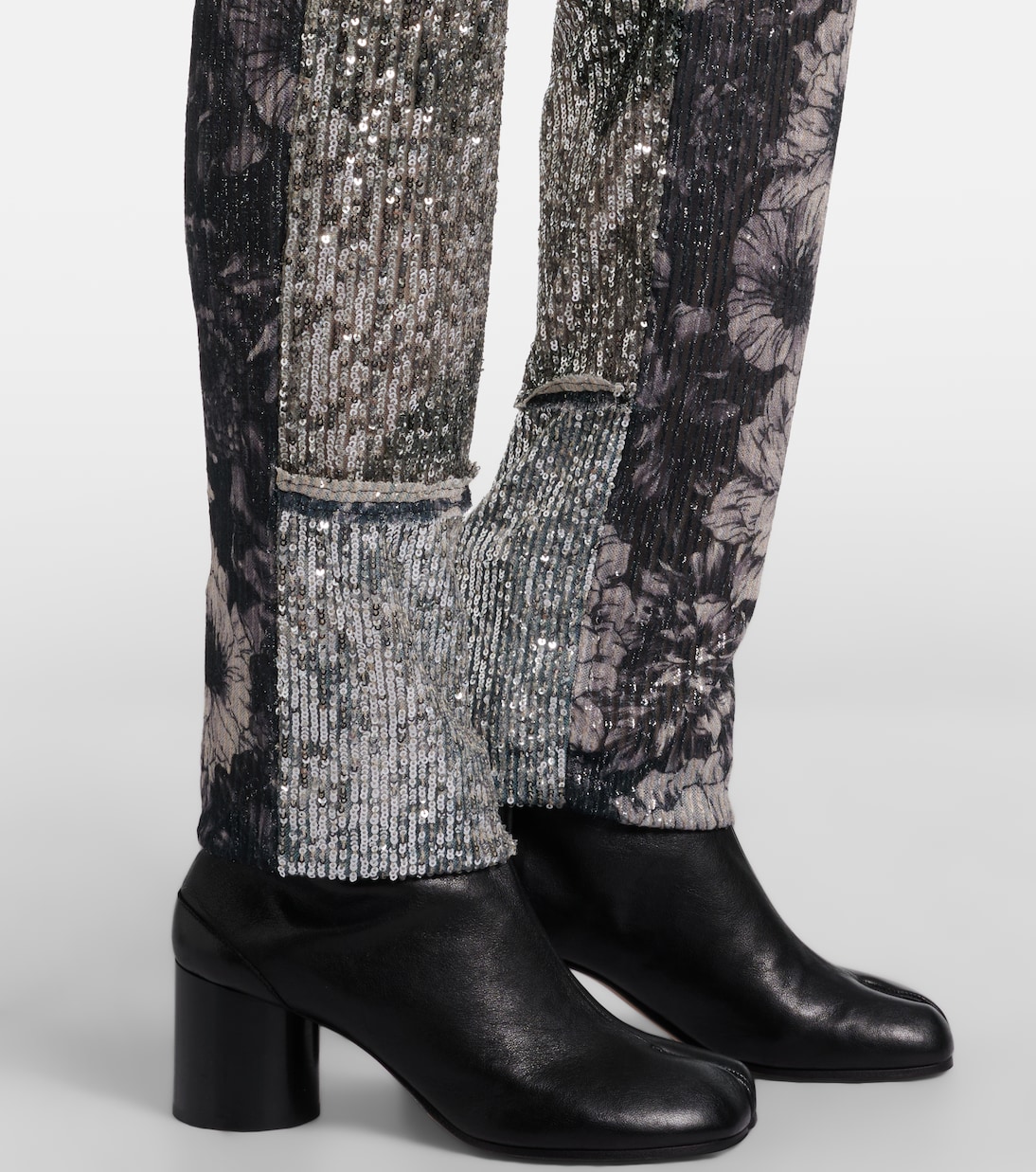 Sequined patchwork slim pants | Maison Margiela