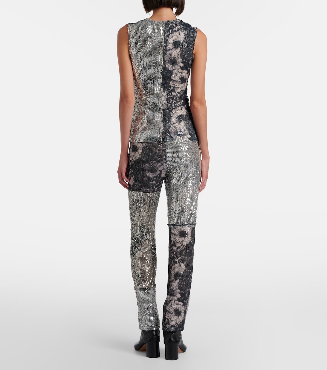 Sequined patchwork slim pants | Maison Margiela