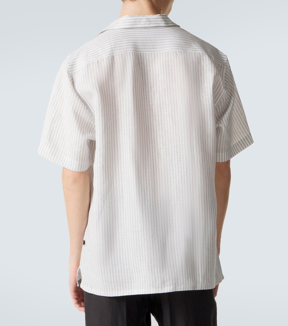Camicia bowling in lino a righe | Brioni