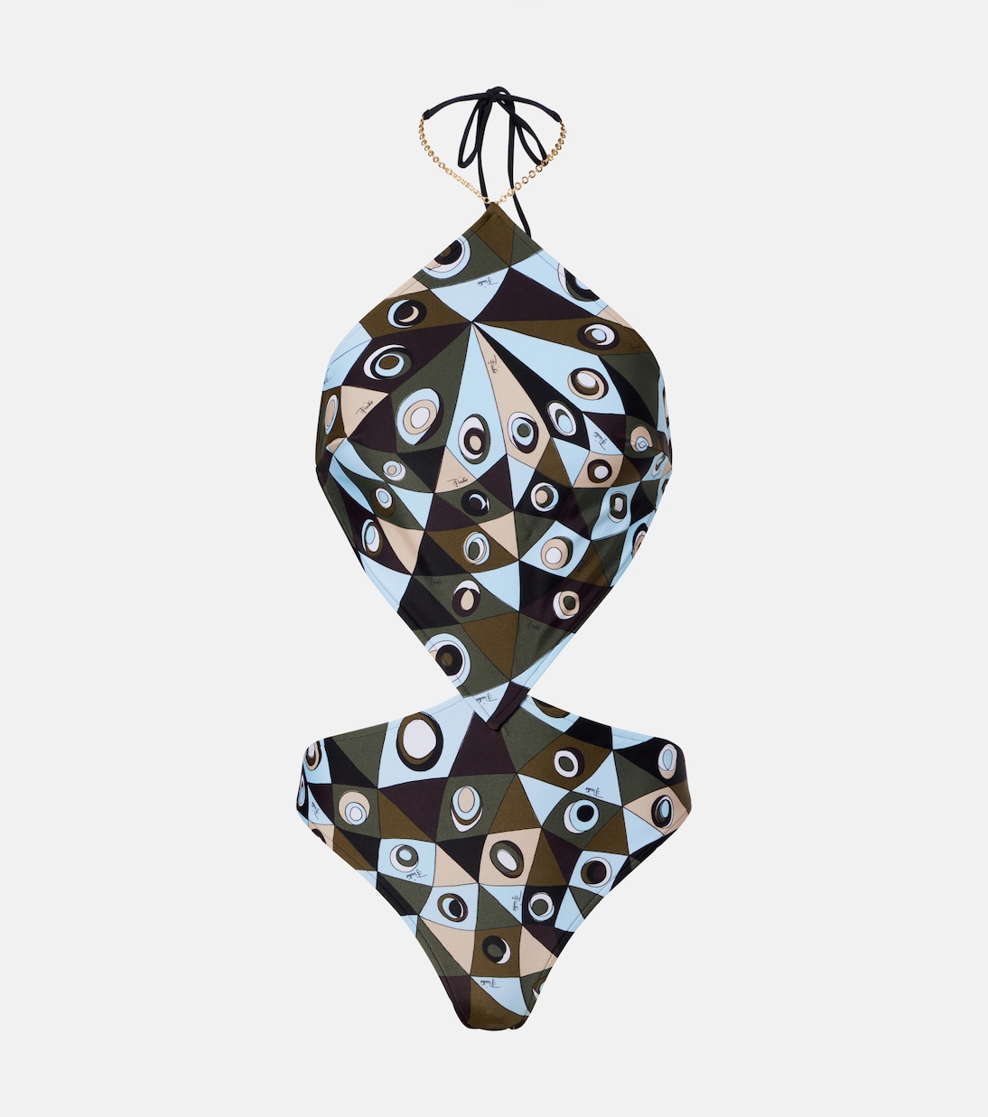 Occhi cutout halterneck swimsuit | Pucci