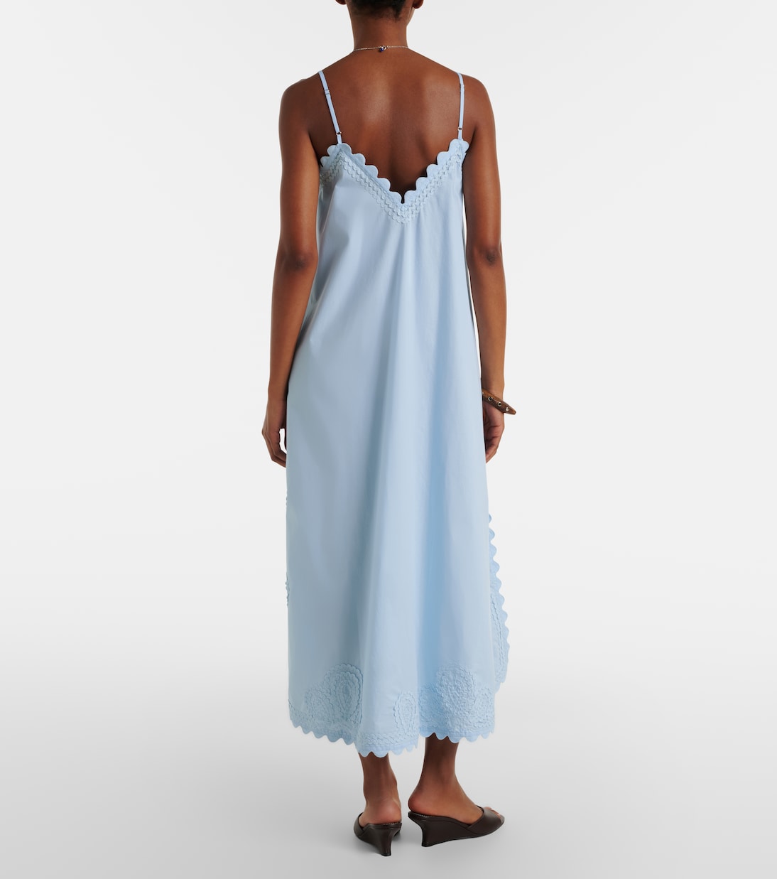 Abito midi in cotone con ricamo | Juliet Dunn