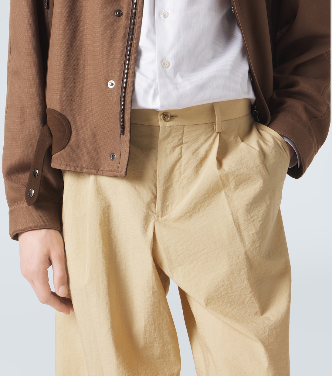 Cotton-blend straight pants | Giorgio Armani