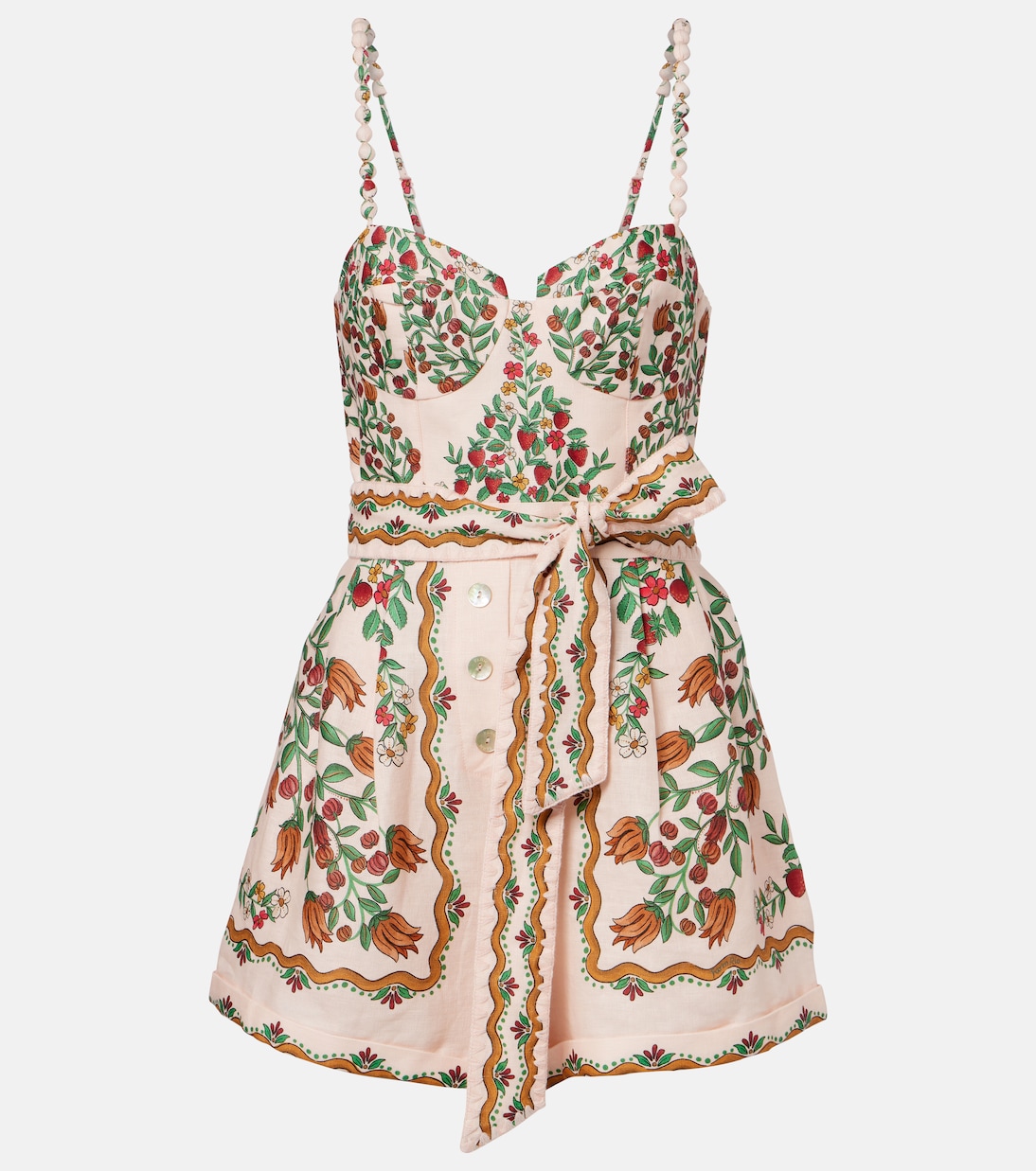 Combi-short Fruit Beauty Scarf en lin à fleurs | Farm Rio