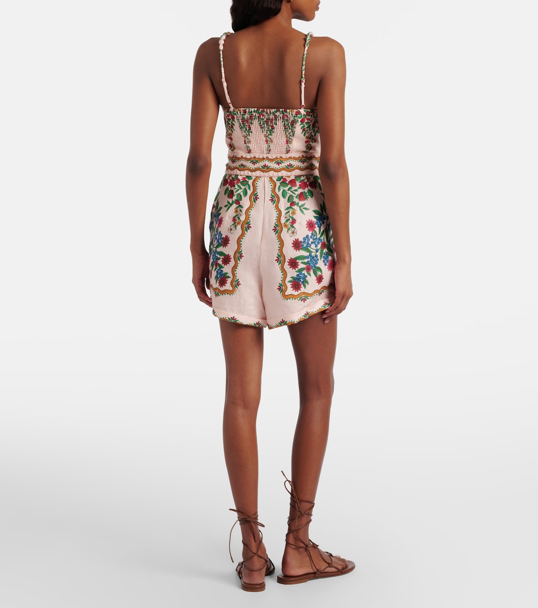 Combi-short Fruit Beauty Scarf en lin à fleurs | Farm Rio