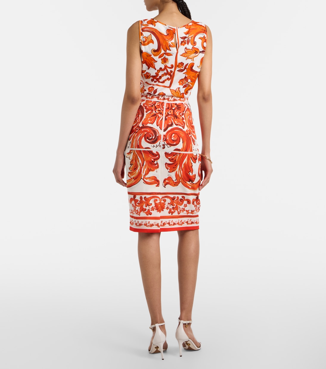 Majolica silk-blend charmeuse pencil skirt | Dolce&Gabbana