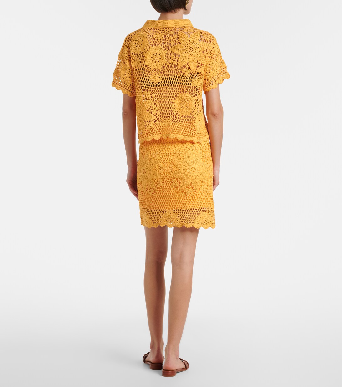 Agnes floral crochet cotton miniskirt | Simkhai