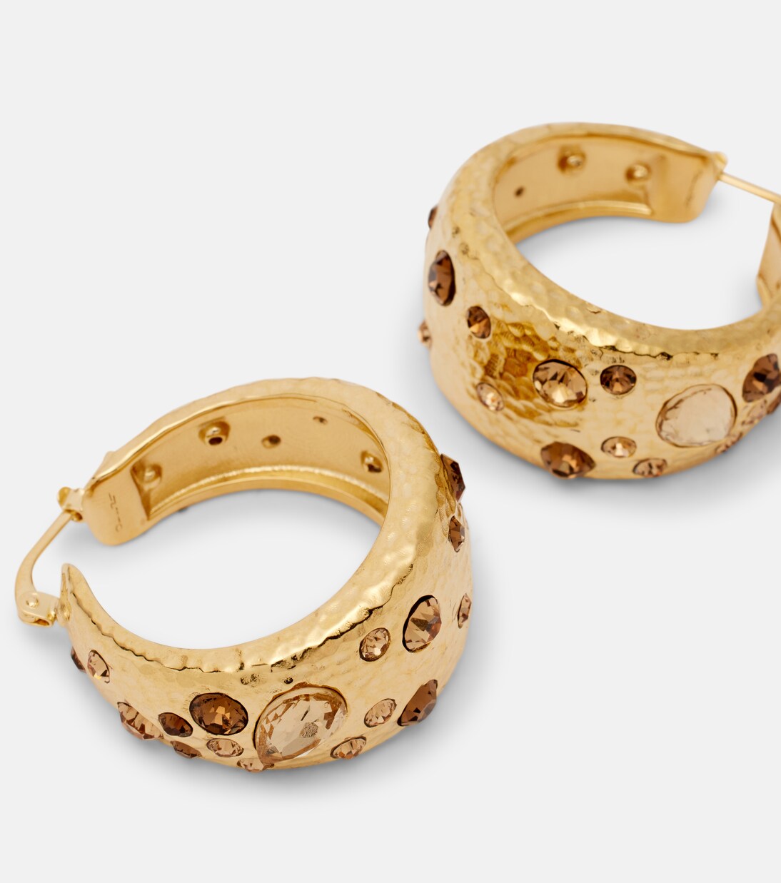 Crystal-embellished hoop earrings | Oscar de la Renta