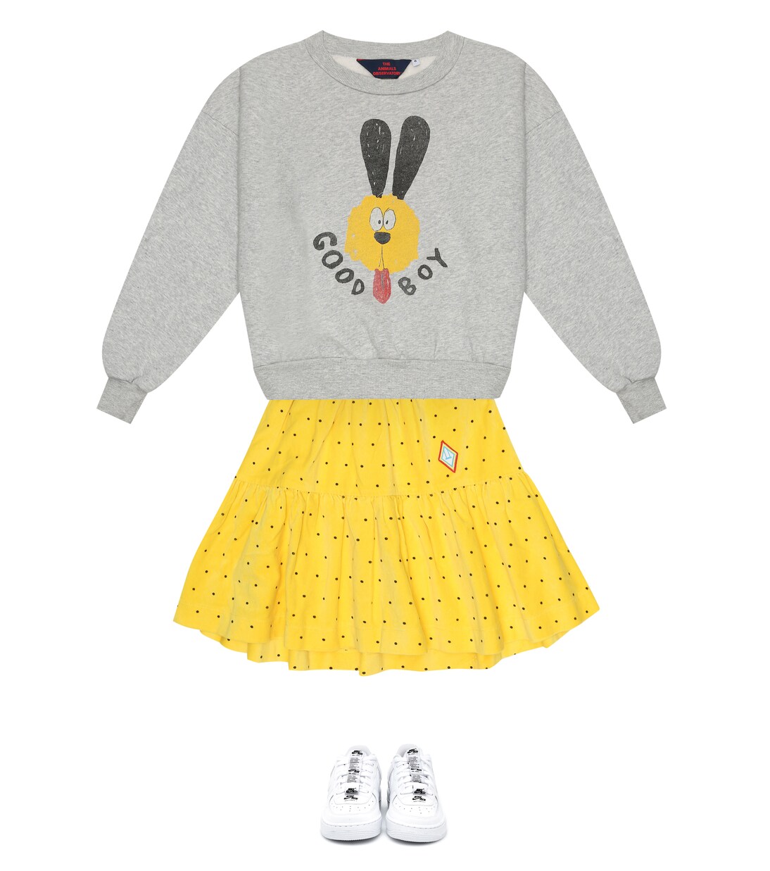 Jupe Bird en coton à pois | The Animals Observatory