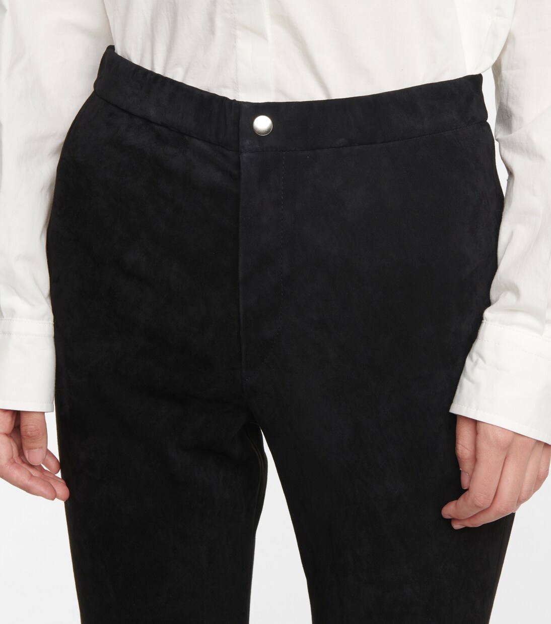 High-Rise-Hose Ajuliko aus Veloursleder | Isabel Marant