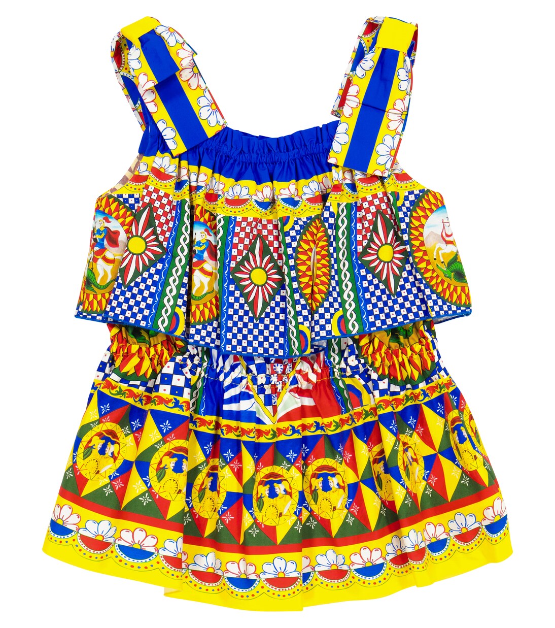 Printed cotton poplin top | Dolce&Gabbana Kids