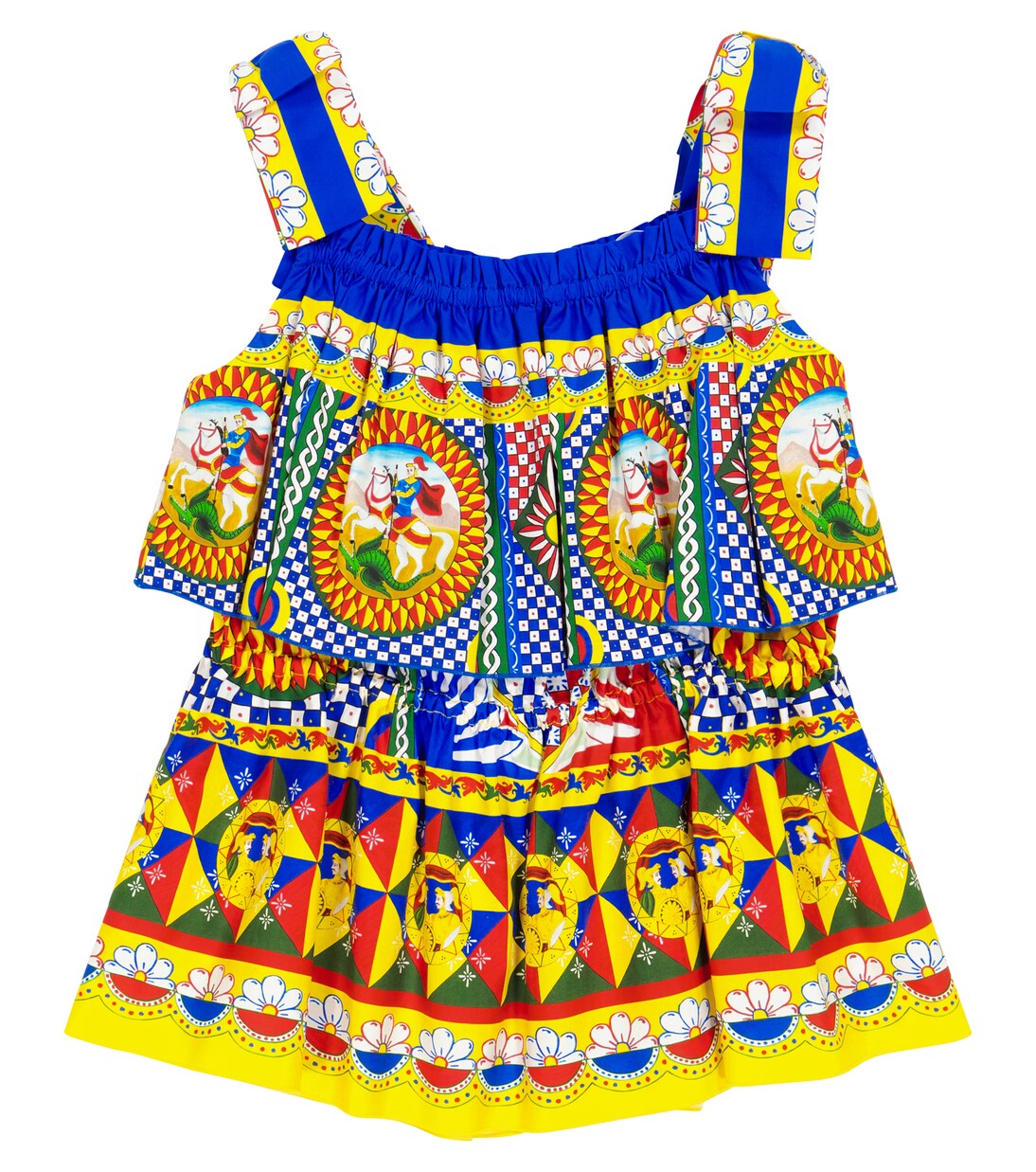 Printed cotton poplin top | Dolce&Gabbana Kids