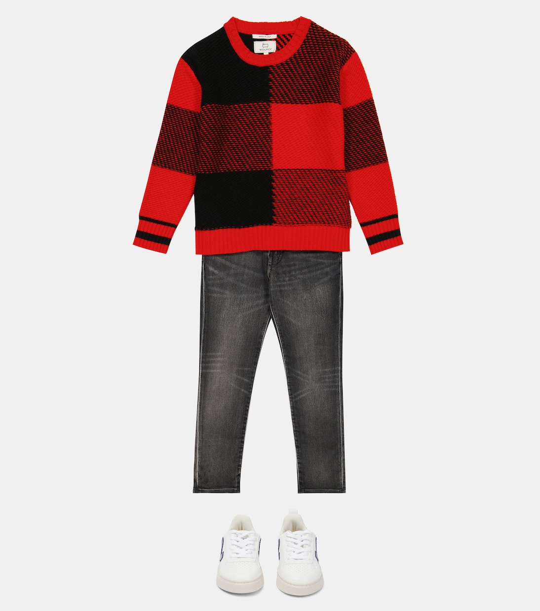 Jersey en mezcla de lana a cuadros | Woolrich Kids