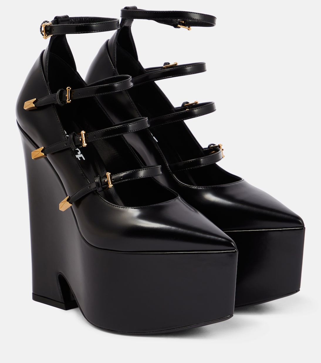 Tempest leather platform pumps | Versace