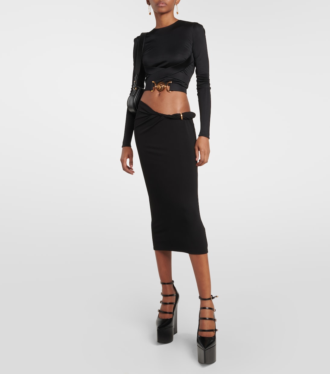 Tempest leather platform pumps | Versace