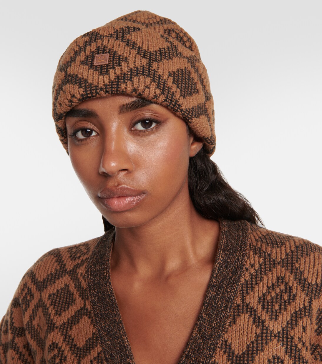 Face Tiles cotton and wool beanie | Acne Studios