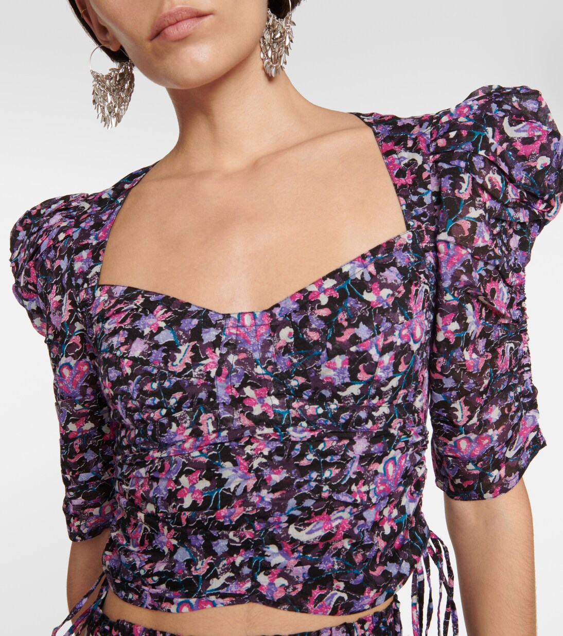 Galaor floral cotton crop top | Marant Etoile