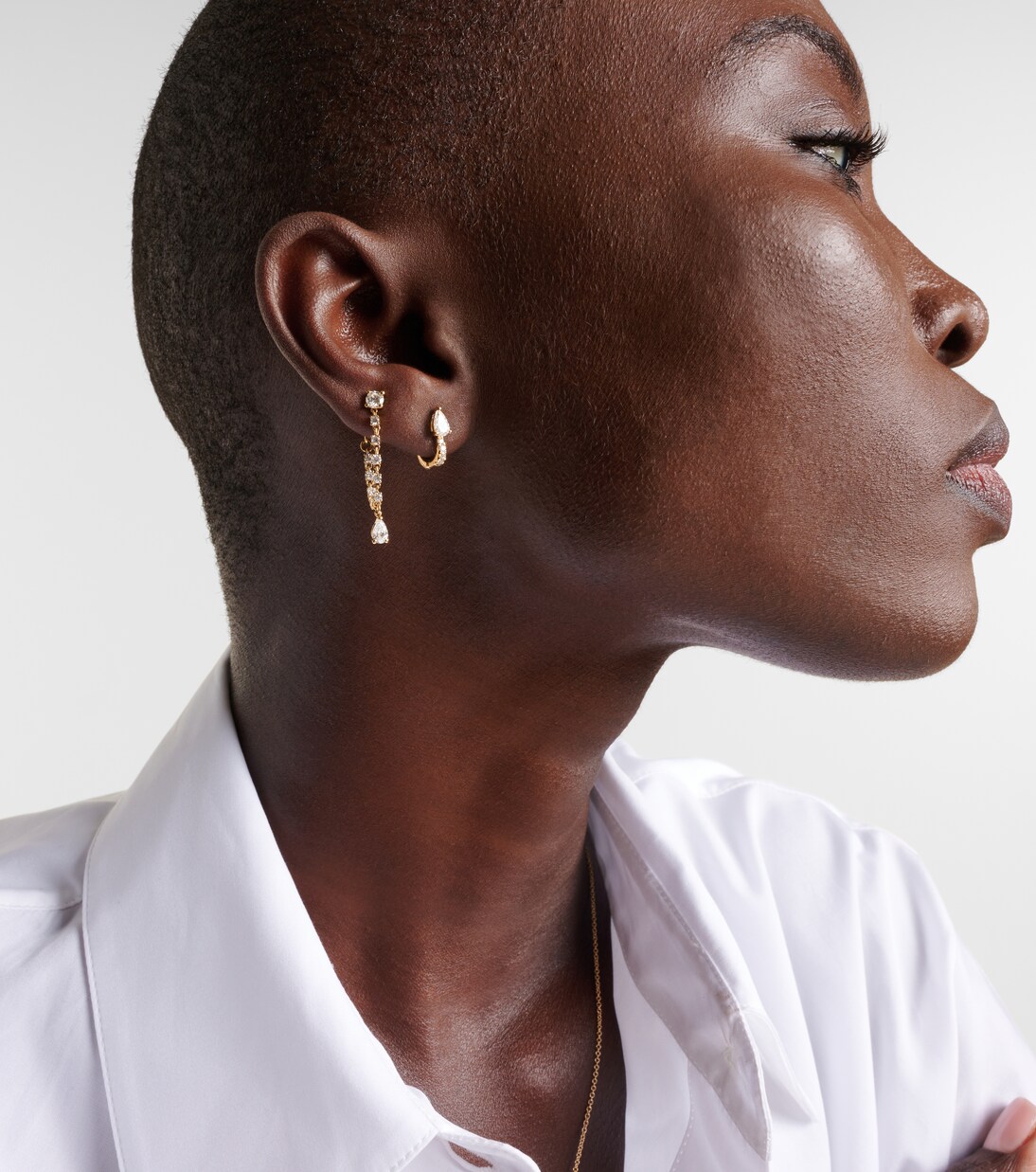 Olivia 18kt gold single earring with diamonds | Anita Ko