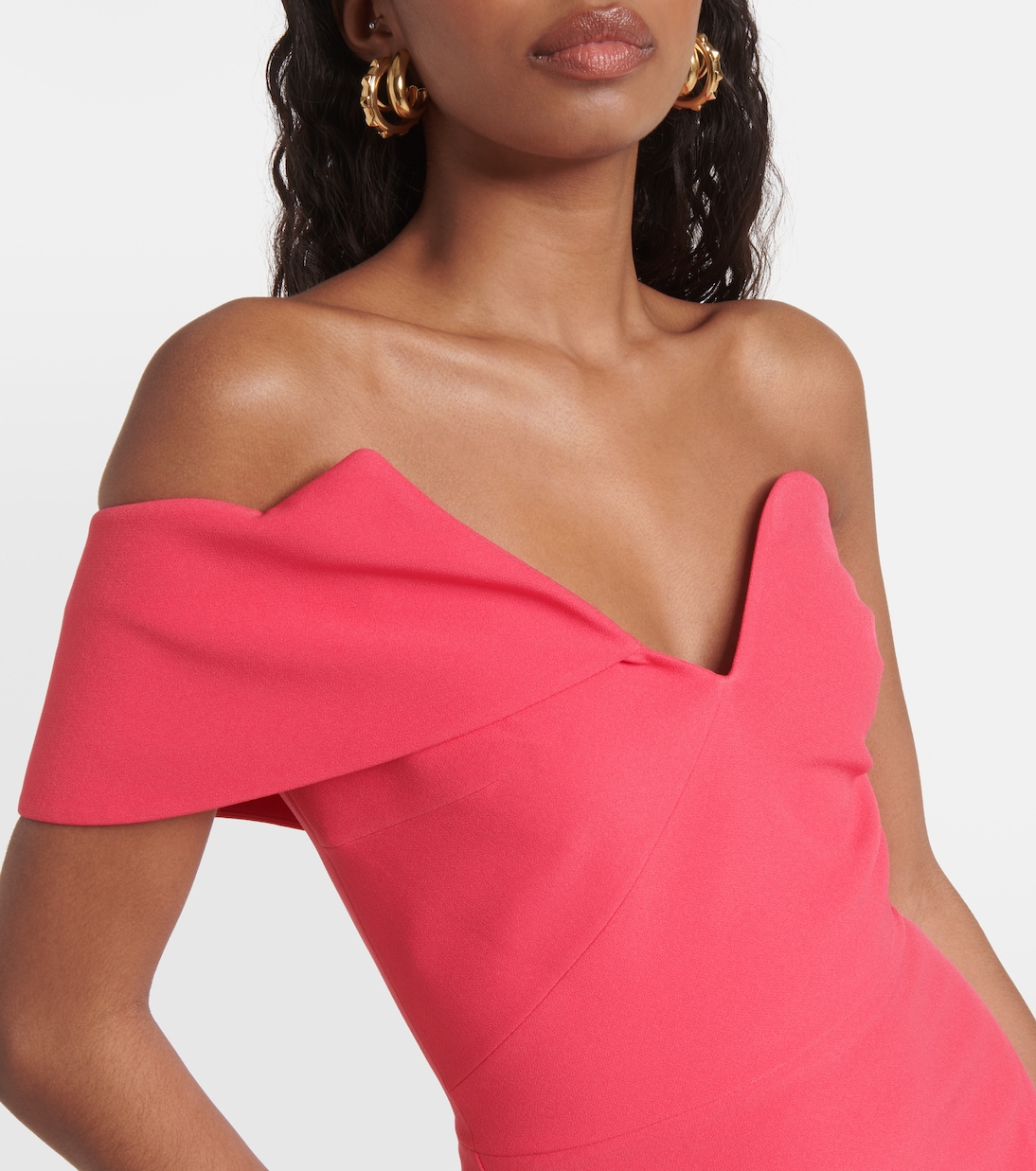 Robe midi Opal en crêpe | Safiyaa
