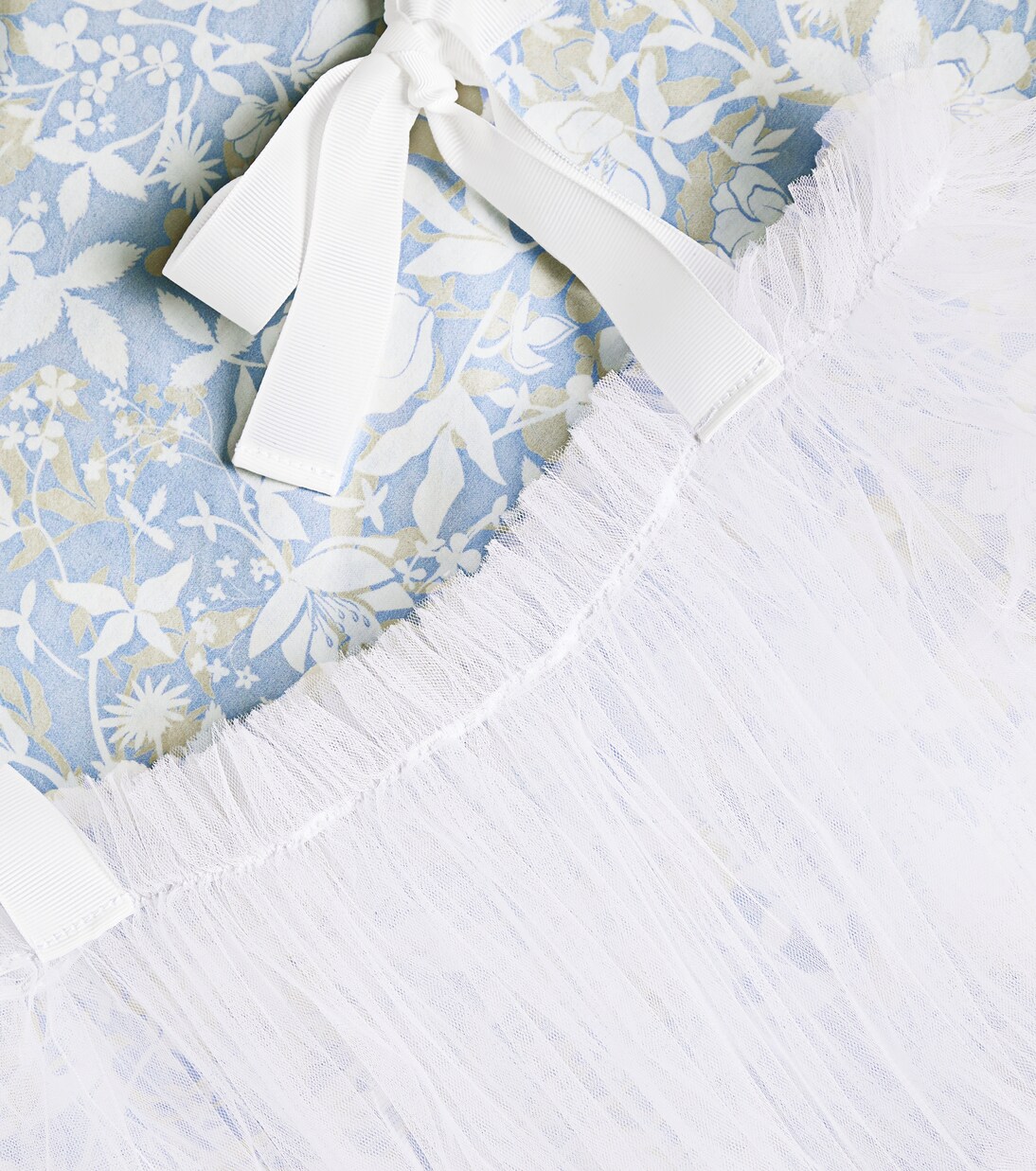 Ruched floral cotton-lined tulle dress | Paade Mode