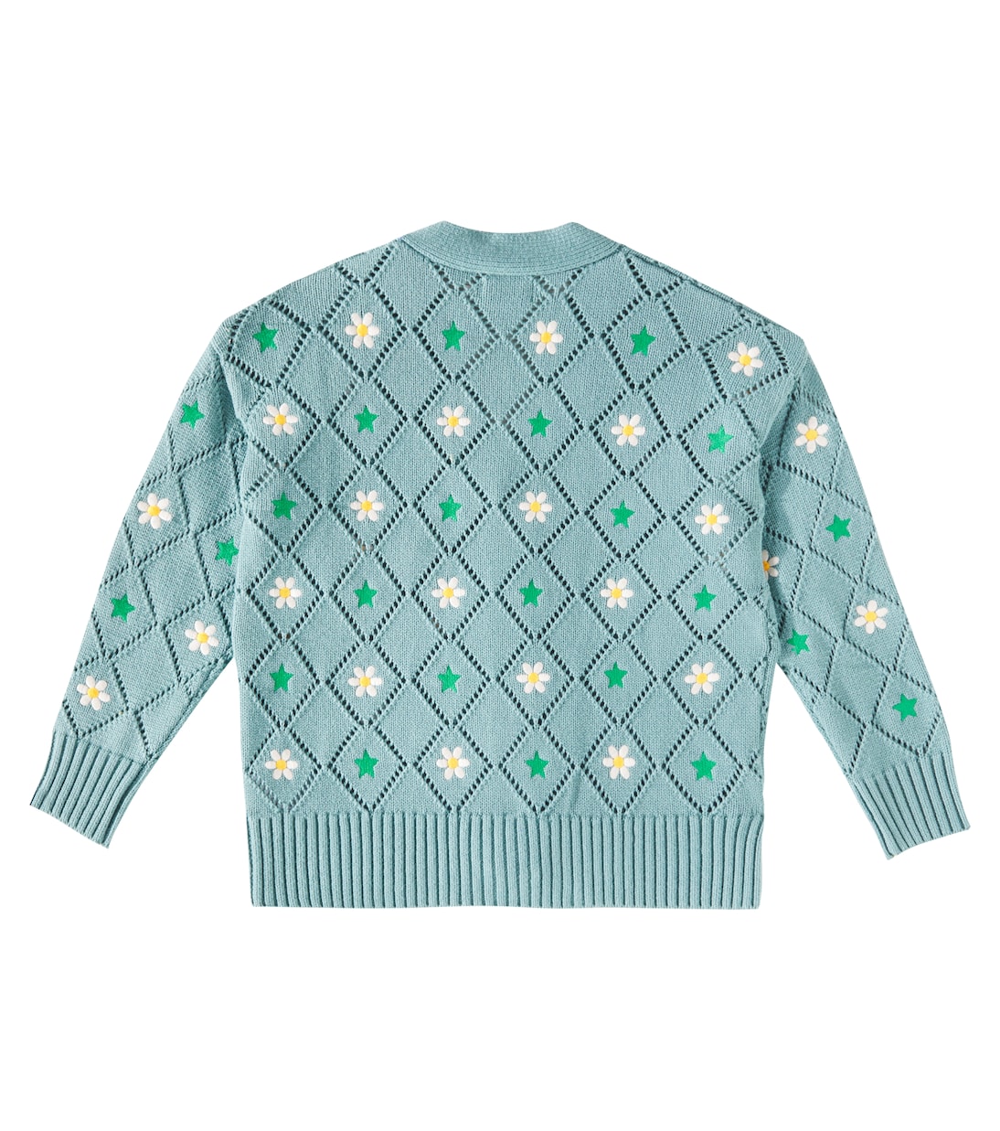 Bestickter Cardigan aus Pointelle-Strick | Tinycottons