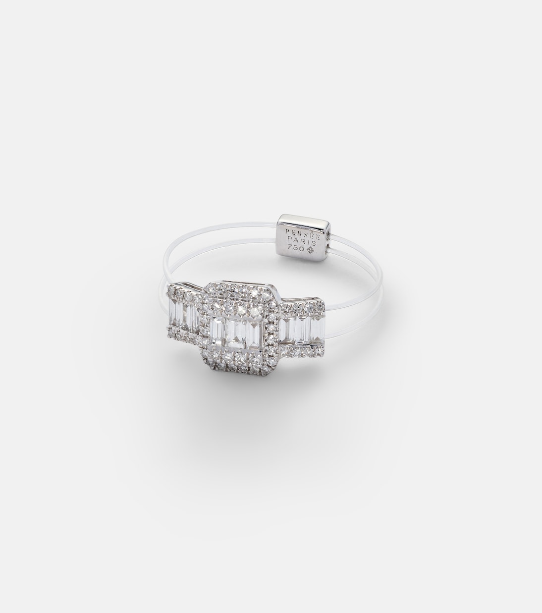 Anillo Floating de oro blanco de 18 ct con diamantes | Persée
