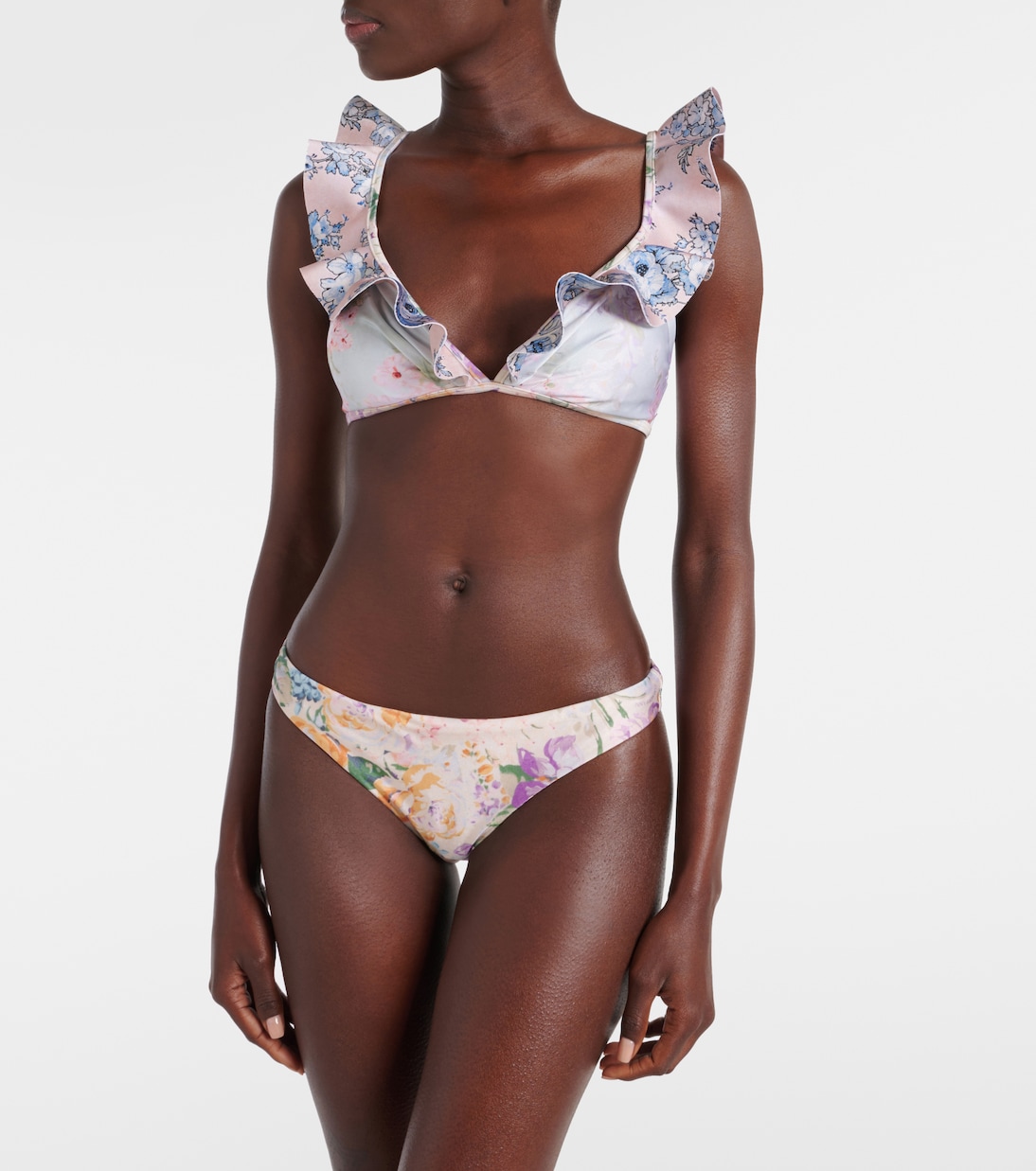 Halliday 러플 플로럴 비키니 탑 | Zimmermann