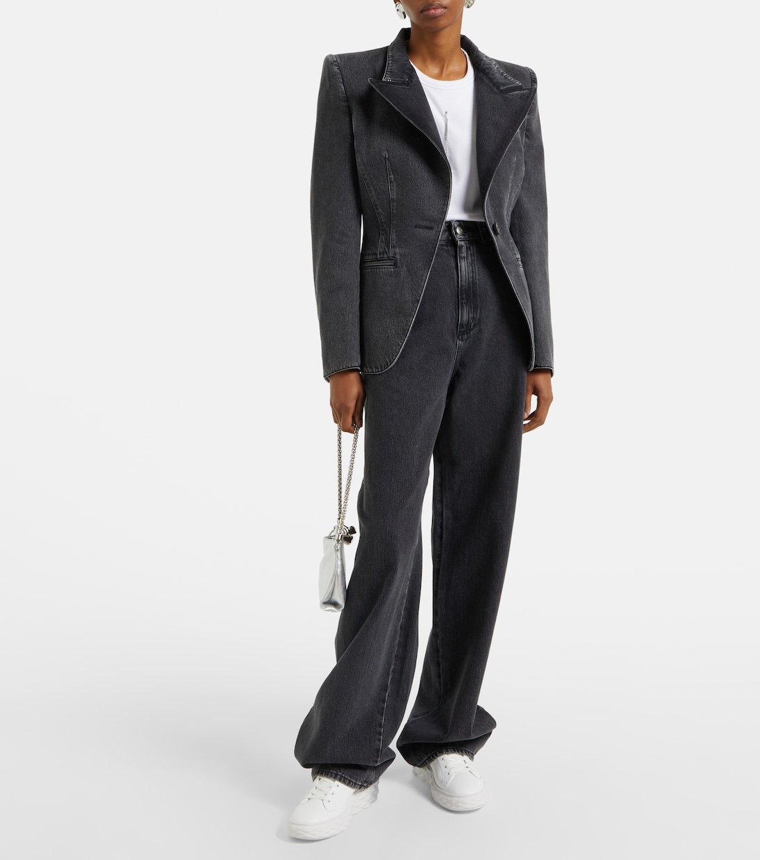 Diamond Maxi/F II glitter leather sneakers | Jimmy Choo