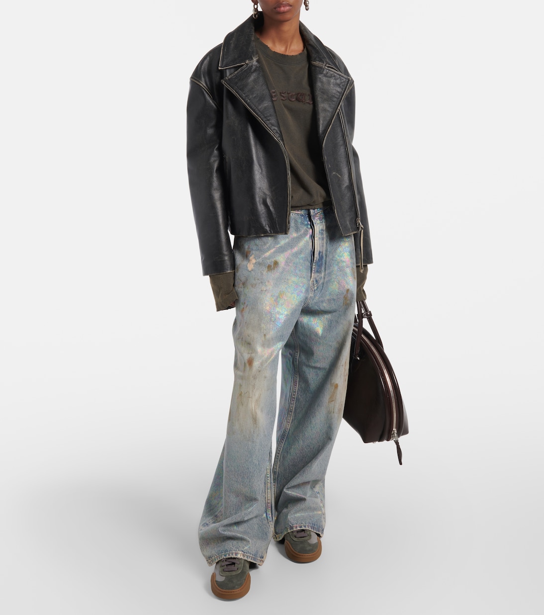 Baskets Bars en cuir et daim | Acne Studios