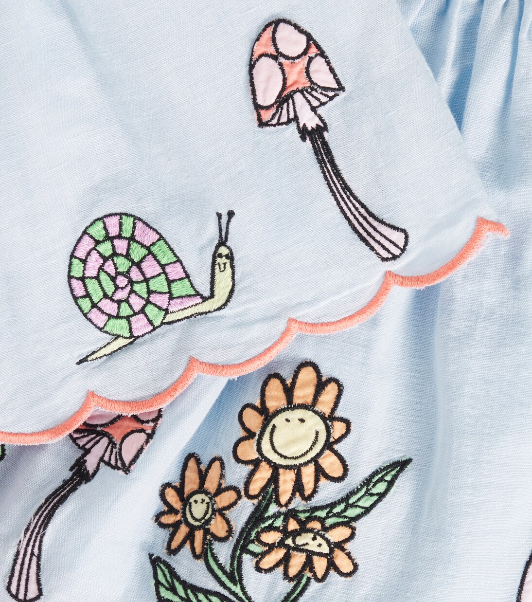 Embroidered linen and cotton skirt | Stella McCartney Kids