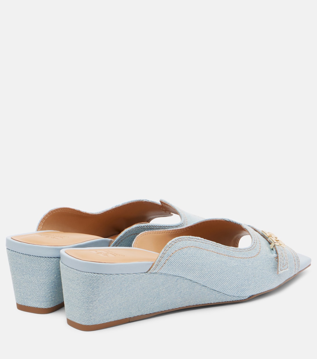 Wedge-Pantoletten Butterfly aus Leder | Ganni