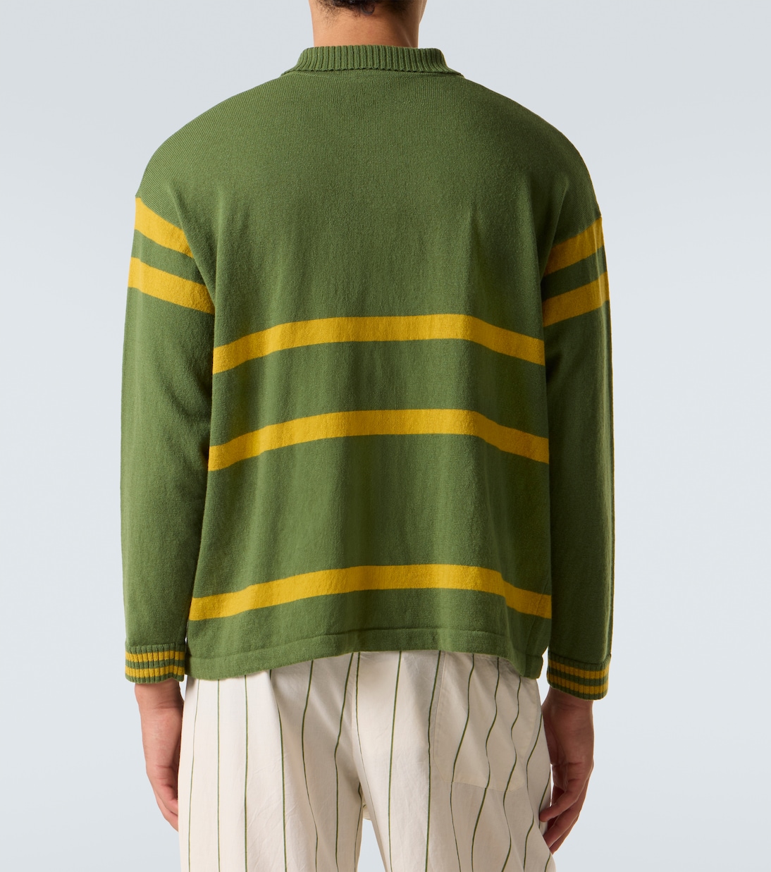 Striped virgin wool polo sweater | Bode
