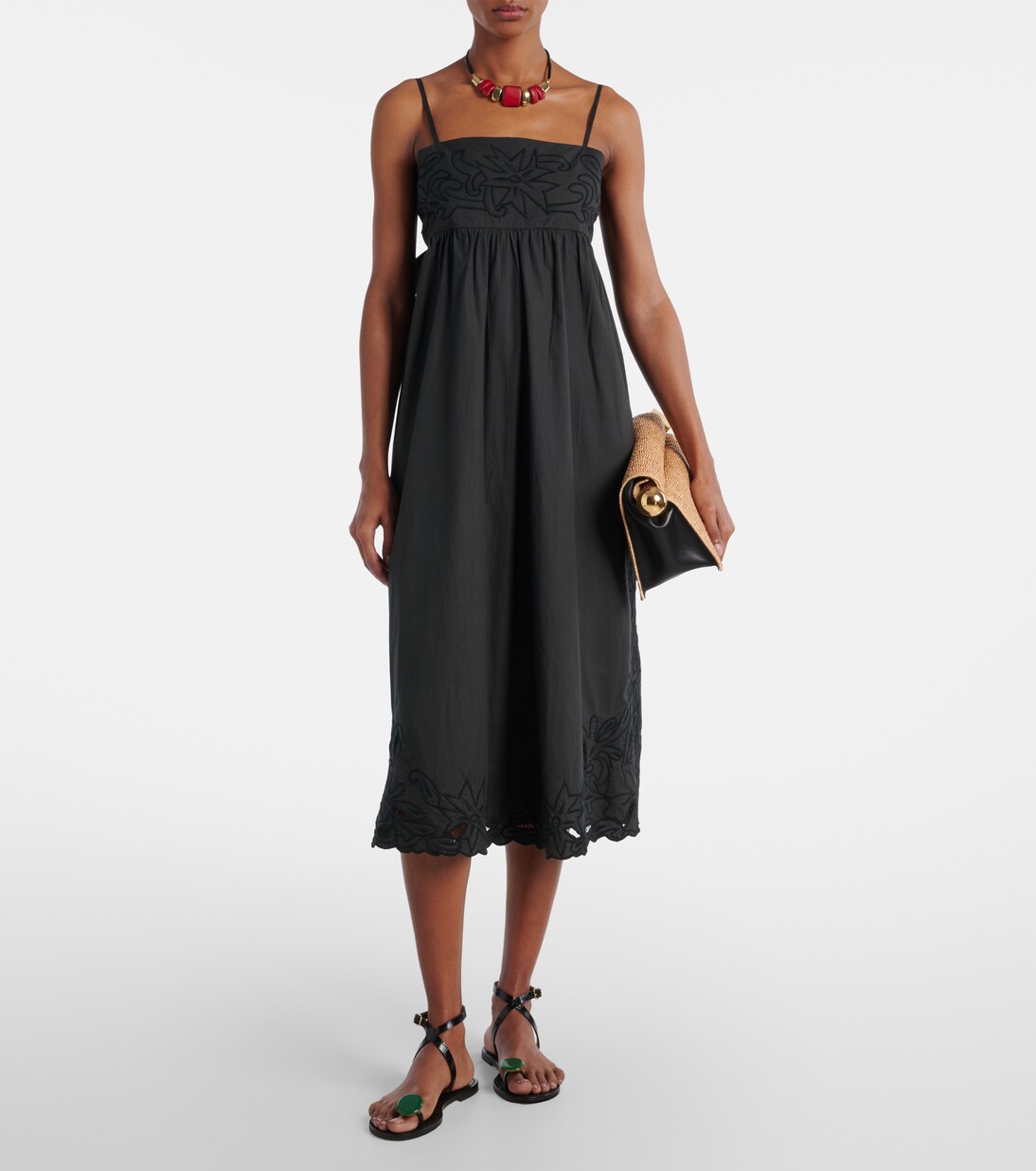 Robe brodée en coton à fleurs | Juliet Dunn