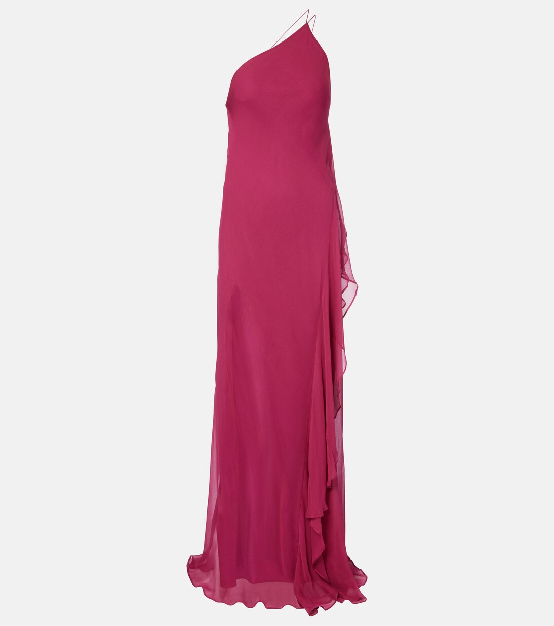 One-shoulder ruffled silk gown | The Sei