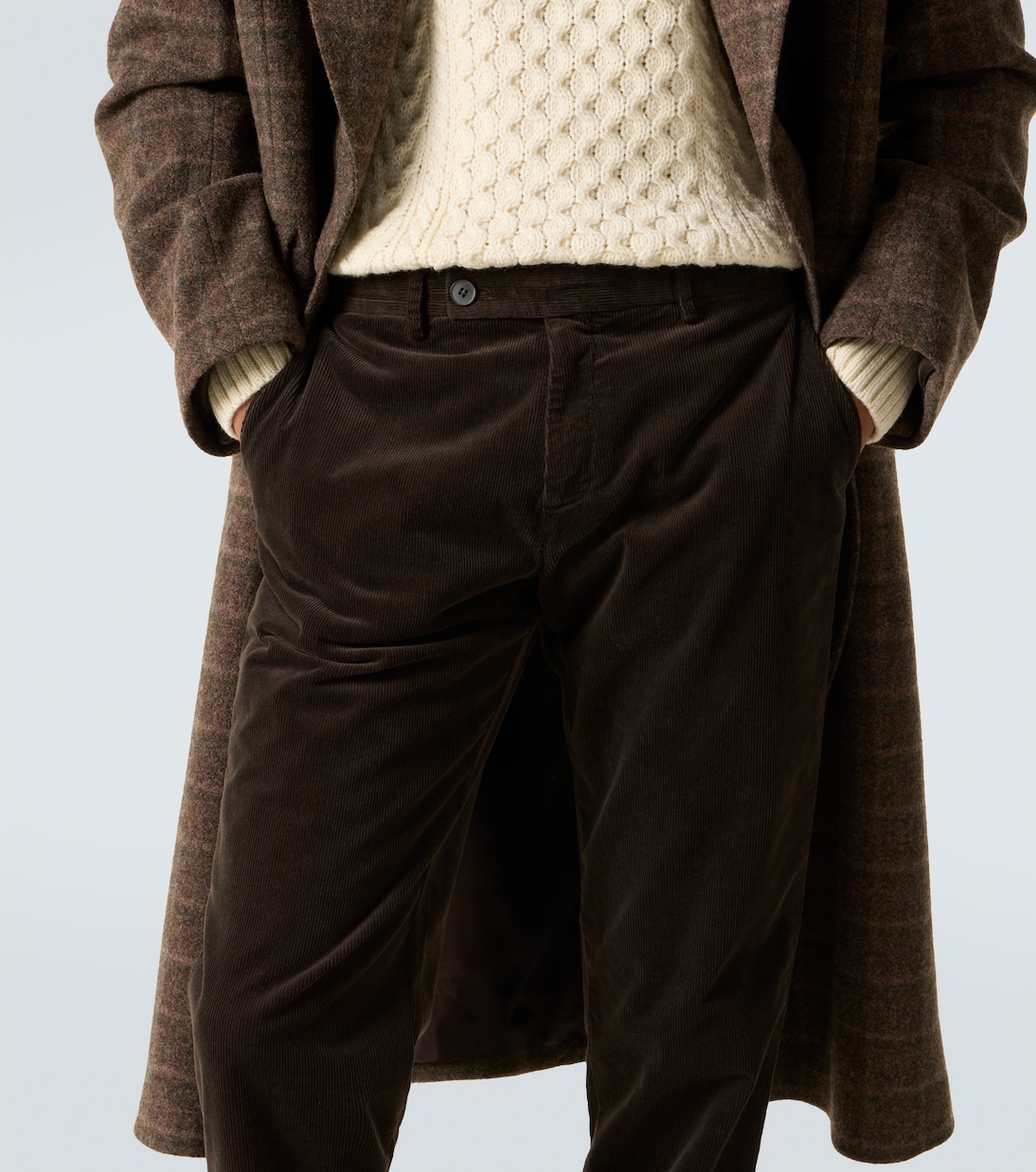 Corduroy cotton straight pants | Sunspel