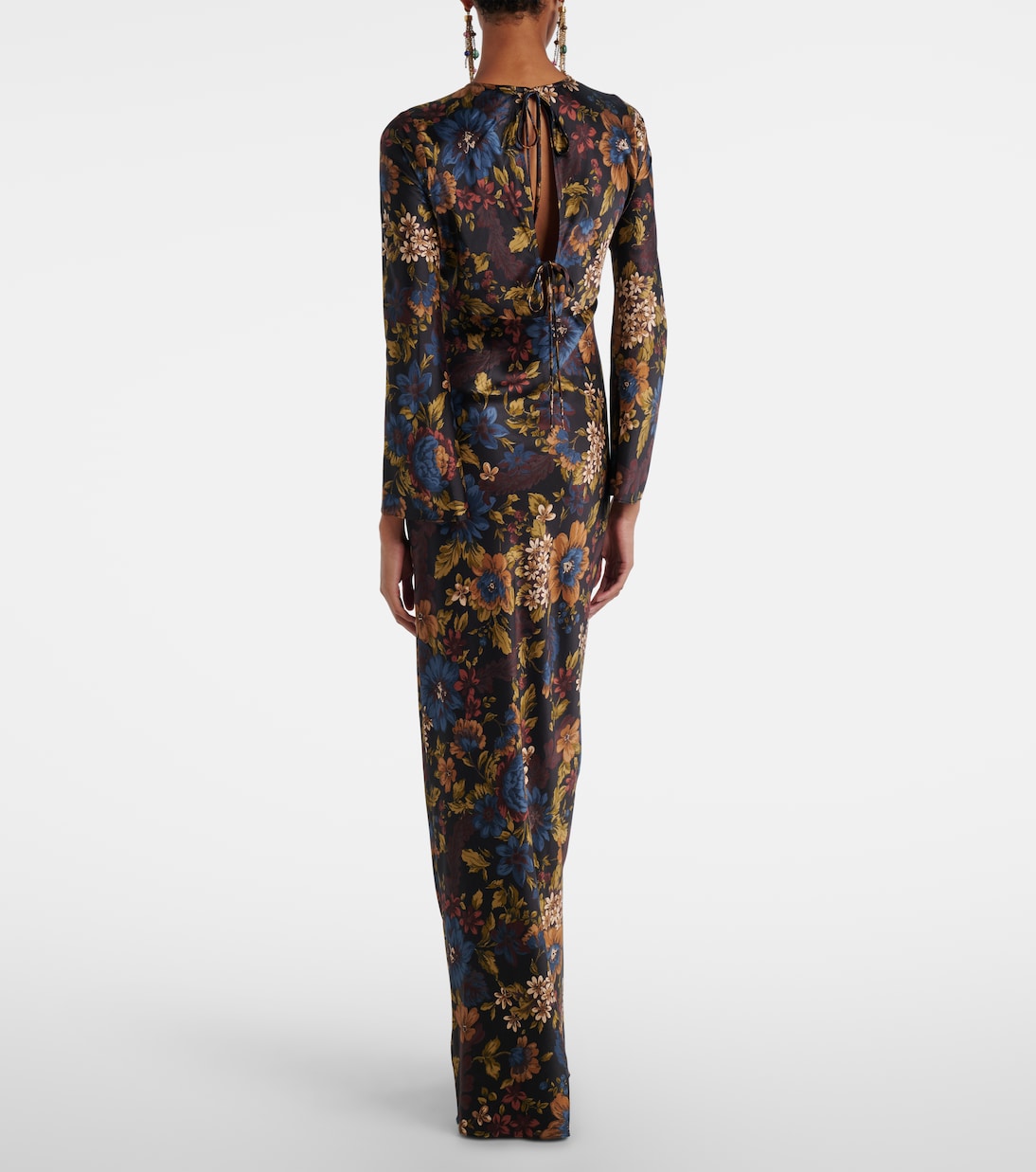 Abito lungo Gemma in misto seta con stampa floreale | Veronica Beard