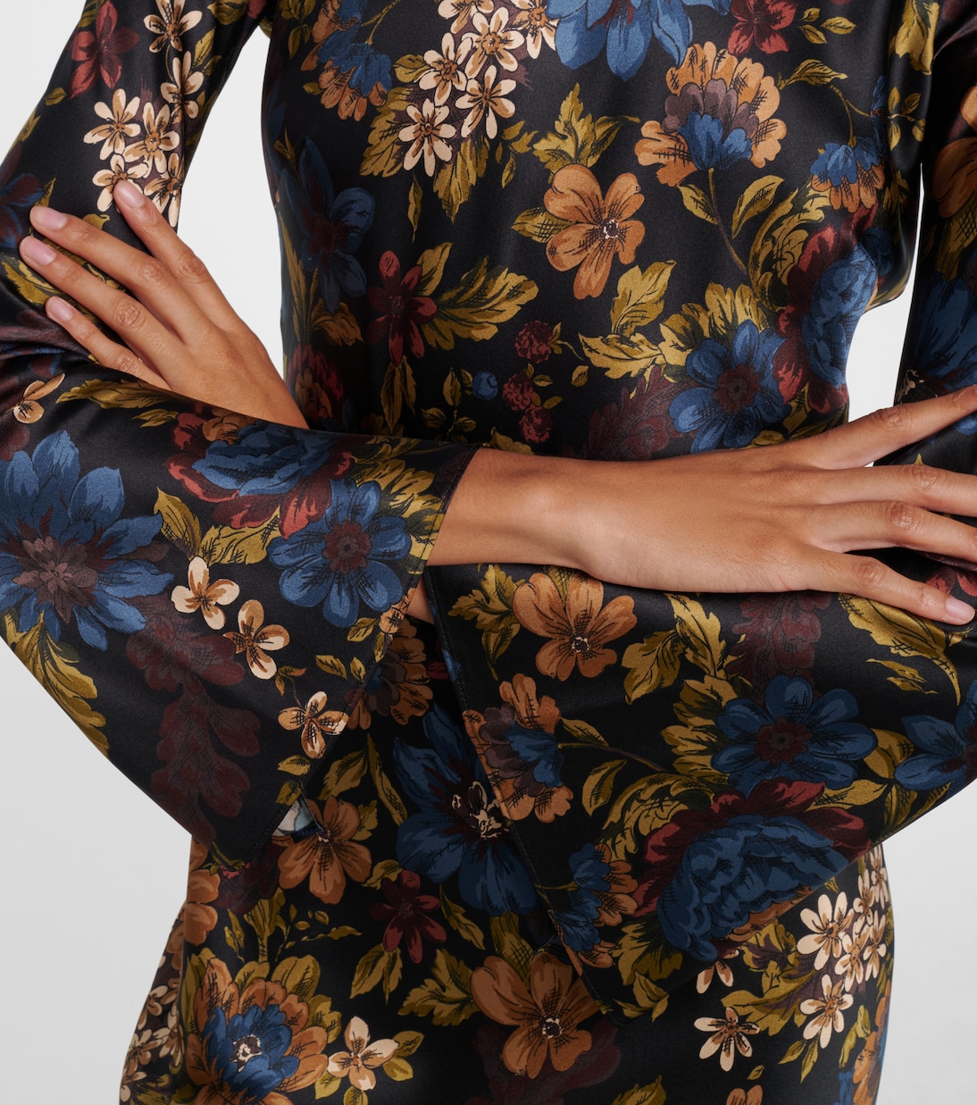 Abito lungo Gemma in misto seta con stampa floreale | Veronica Beard