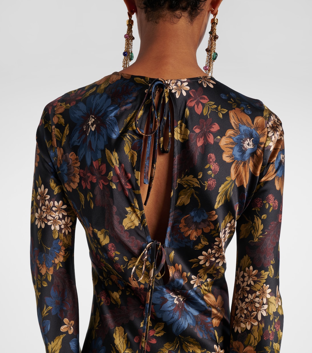 Abito lungo Gemma in misto seta con stampa floreale | Veronica Beard