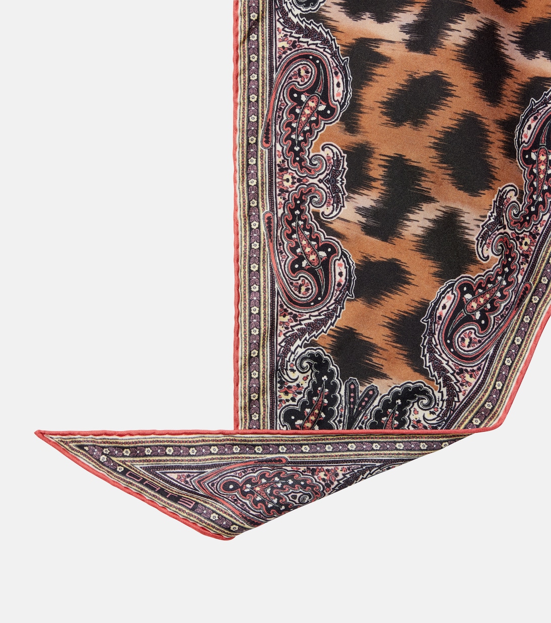 Rombetto leopard-print silk scarf | Etro